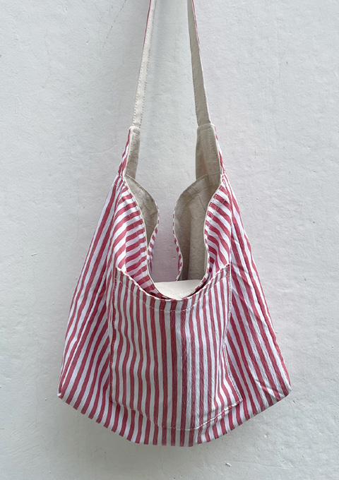 Reversible Bag - Stripe RED_CREAM