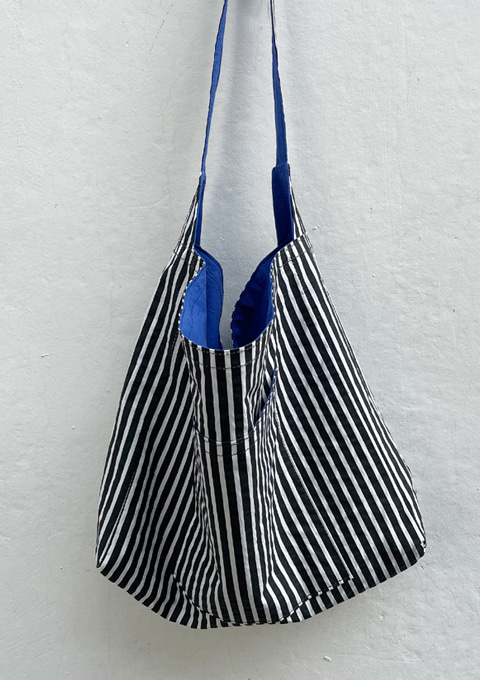 Reversible Bag - Stripe BLACK_COBALT BLUE